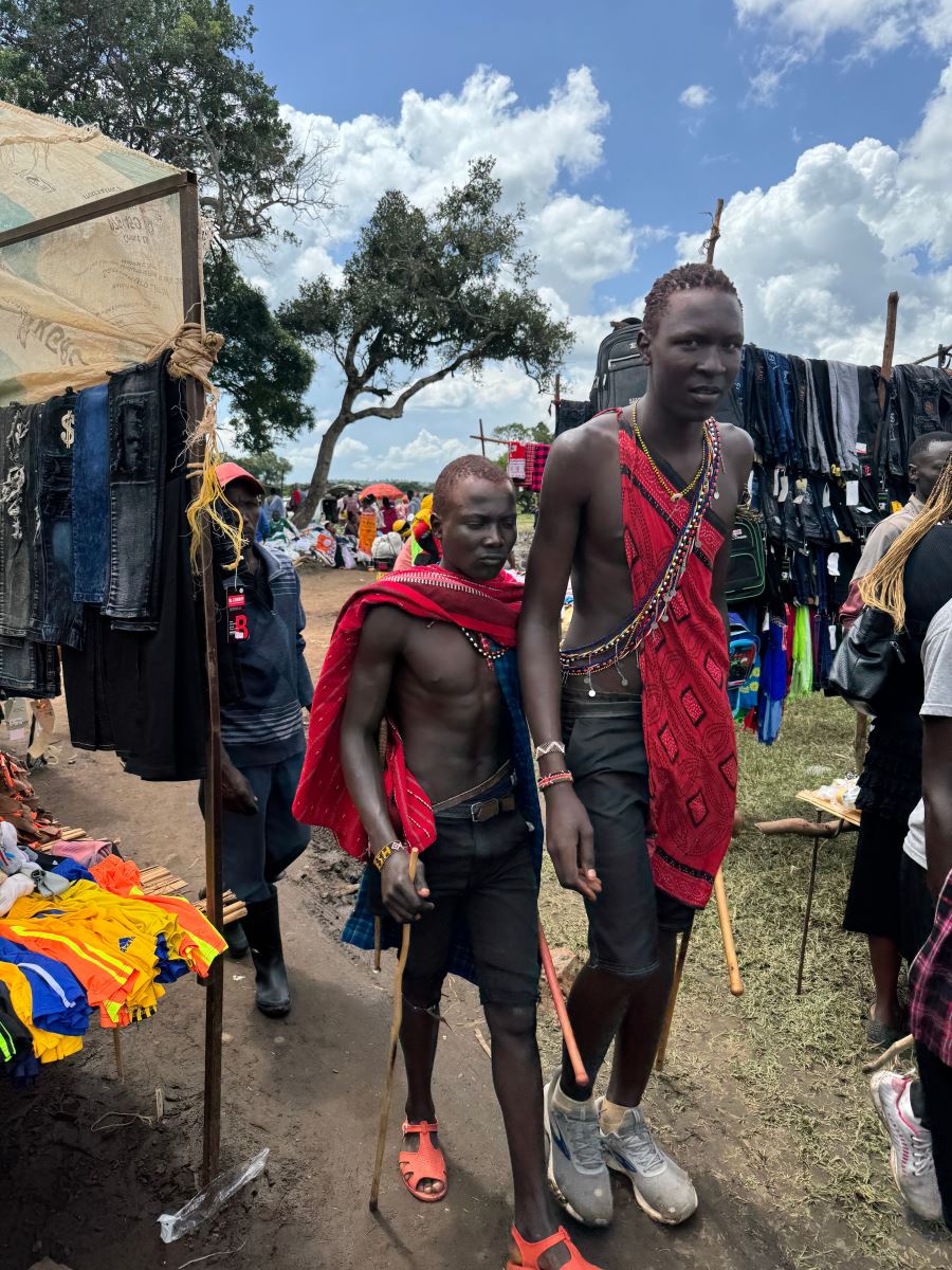 Maasai warriors in the market