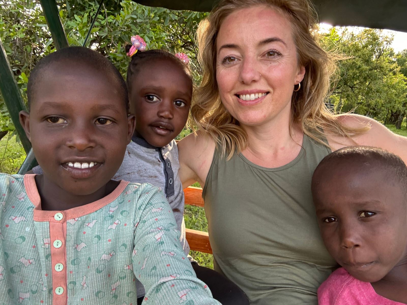 Posing for a Selfie with the kids